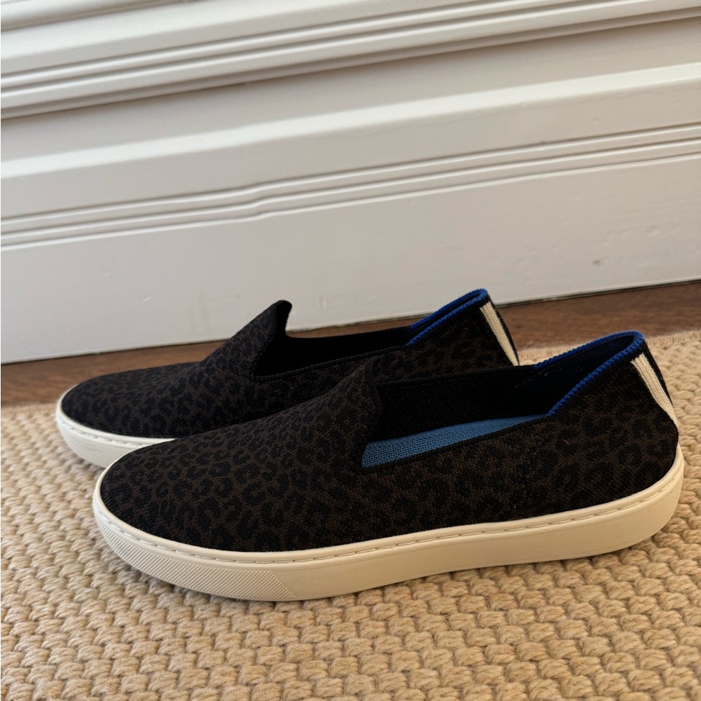 Rothy’s dark leopard slip on shoes (size 8)